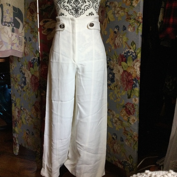 Proenze Schouler black label White High rise Wide Leg Size 2 - Picture 13 of 13